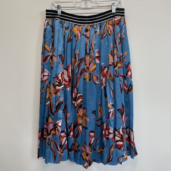 Halogen Dresses & Skirts - Halogen Women Skirt XL Floral Elastic Waist Pleated Lined